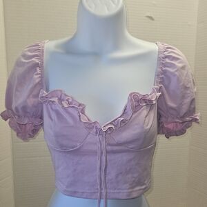 SHEIN Light Purple Ruffle Blouse, XS